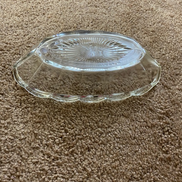 Vintage Large clear pressed GLASS boat shape BOWL dish celery serving depression - Picture 6 of 6